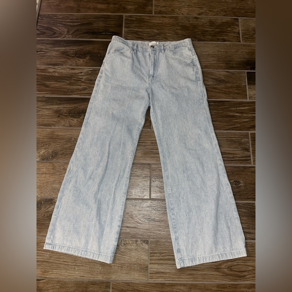 FRAME Le Baggy Palazzo Pinstripe Wide-leg Pants size 28 - Picture 2 of 4